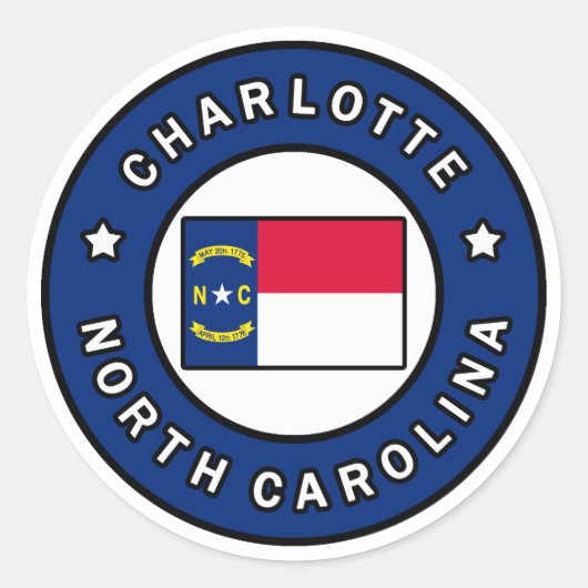 Sticker Rond Charlotte Caroline du Nord (Devant)