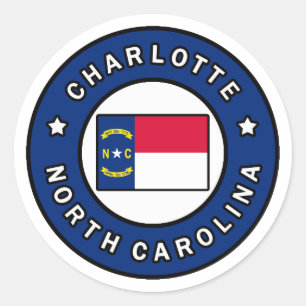 Sticker Rond Charlotte Caroline du Nord