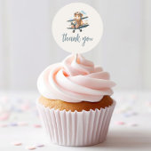 Sticker Rond Charmant Baby shower Garçon Bleu Teddy