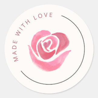 Sticker Rond charmant rose fleuriste classique collant rond