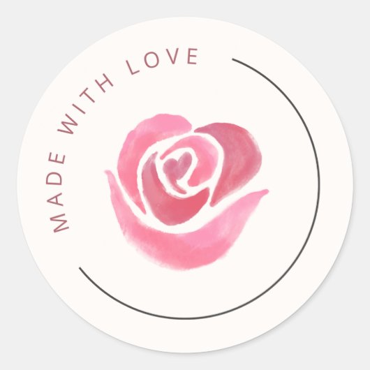 Sticker Rond charmant rose fleuriste classique collant rond (Devant)