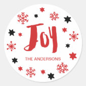 Sticker Rond Charmante Joie tendance Red Holiday (Devant)