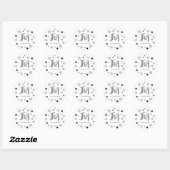 Sticker Rond Charmante Joie tendance Silver Holiday (Feuille)