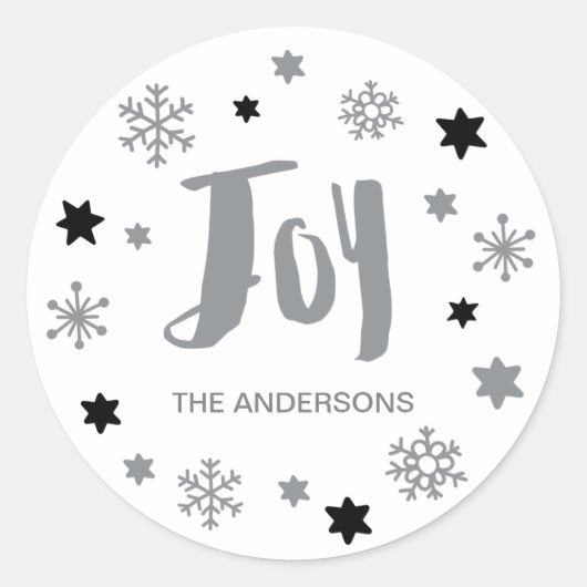 Sticker Rond Charmante Joie tendance Silver Holiday (Devant)