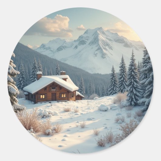 Sticker Rond Charme alpin (Devant)