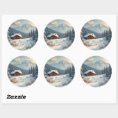 Sticker Rond Charme alpin (Feuille)