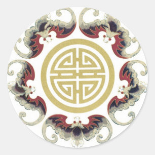 Sticker Rond Charme chinois de Lucky Longevity