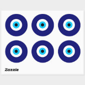 Sticker Rond Charme du mauvais œil (Feuille)