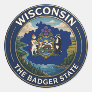 Sticker Rond Charme du Midwest et patrimoine des Grands Lacs du