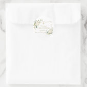 Sticker Rond Charme Fleurs Blanches Parties scintillant Or Cadr (Sac)