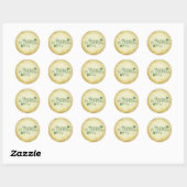 Sticker Rond Charme irlandais vintage Joyeuse Saint-Patrick (Feuille)