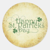 Sticker Rond Charme irlandais vintage Joyeuse Saint-Patrick (Devant)