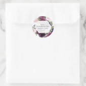 Sticker Rond Charme Lavande Purple Floral Mariage (Sac)