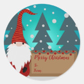 Sticker Rond Charme nome neige hiver Wonderland Noël (Devant)