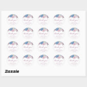 Sticker Rond Charme parisien Mariage rose Merci (Feuille)