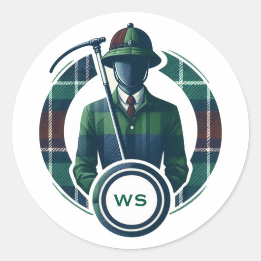 Sticker Rond Charme Prépa Classique Monogramme (Devant)