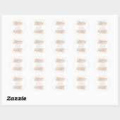 Sticker Rond Charme Roses Blanches Pampas Mariage en herbe (Feuille)
