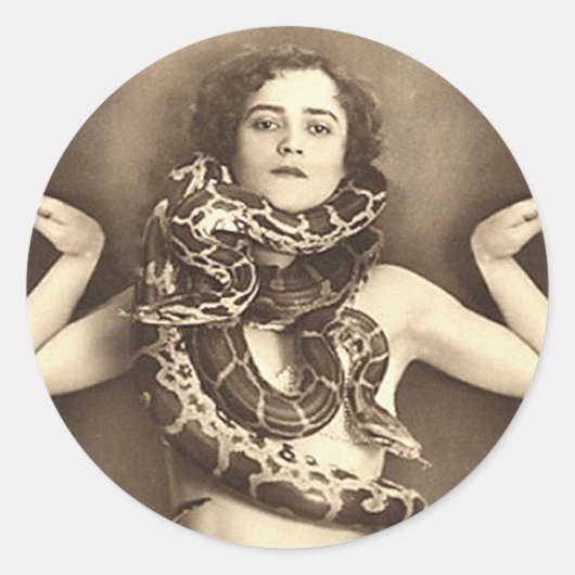 Sticker Rond Charmer serpent vintage Retro Femmes (Devant)
