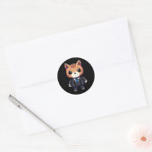 Sticker Rond Charming Chat Boss (Enveloppe)