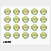 Sticker Rond Charming Duckling in Calm Waters (Feuille)