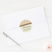 Sticker Rond Charming Mariage damassé Invitation Seal (taupe) (Enveloppe)
