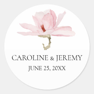 Sticker Rond Charming Mariage rose Magnolia