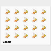 Sticker Rond Charming Mouse on a Pear (Feuille)
