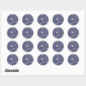 Sticker Rond Charming mystique | Étoiles de lune d'argent Sun A (Feuille)