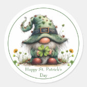 Sticker Rond Charming Spring Clover & Gnome (Devant)