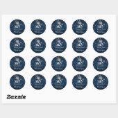 Sticker Rond Charming Star Struck Mariage en bleu marine (Feuille)