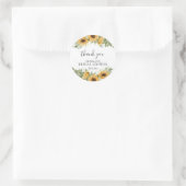 Sticker Rond Charming Sunflower Eucalyptus Thank You (Sac)