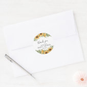 Sticker Rond Charming Sunflower Eucalyptus Thank You (Enveloppe)