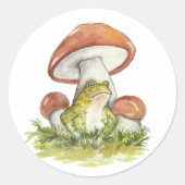 Sticker Rond Charming Toad Under Musroom (Devant)