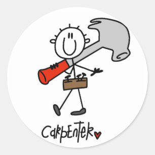 Sticker Rond Charpentier avec marteau