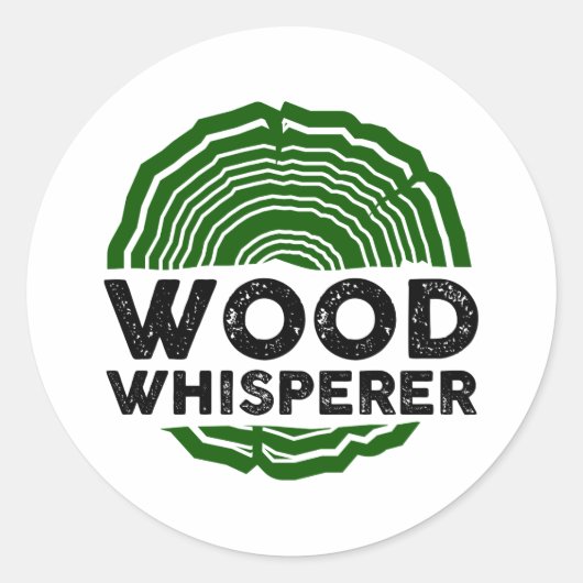 Sticker Rond Charpentier - Whisperer de bois (Devant)