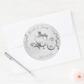 Sticker Rond Charriage royal élégant argent histoire blanche (Enveloppe)