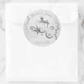 Sticker Rond Charriage royal élégant argent histoire blanche (Sac)