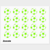 Sticker Rond Chartreuse, Balle de Football Vert Néon (Feuille)