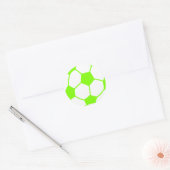 Sticker Rond Chartreuse, Balle de Football Vert Néon (Enveloppe)