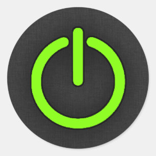Sticker Rond Chartreuse, bouton d'alimentation vert néon