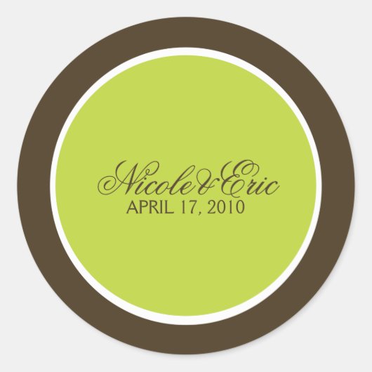 Sticker Rond Chartreuse et enveloppes Brown (Devant)