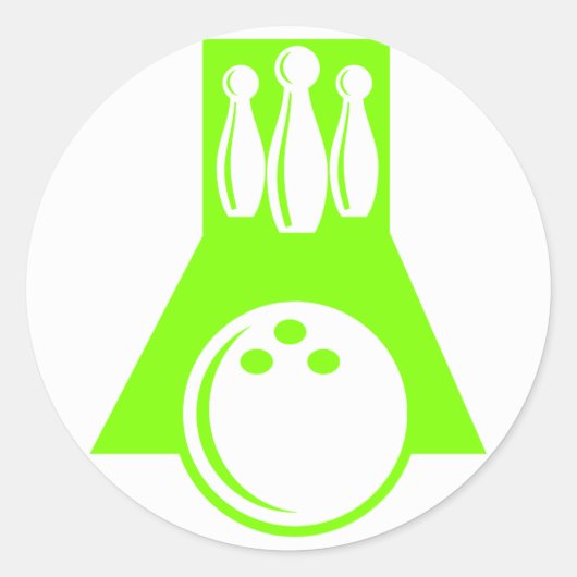 Sticker Rond Chartreuse, Neon Green Bowling (Devant)