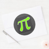 Sticker Rond Chartreuse, symbole Neon Green Pi (Enveloppe)