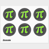Sticker Rond Chartreuse, symbole Neon Green Pi (Feuille)