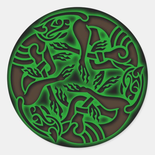 Sticker Rond Chase de chien celtique (Devant)