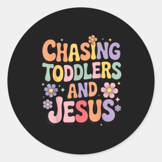 Sticker Rond Chasing Toddlers And Jesus (Devant)