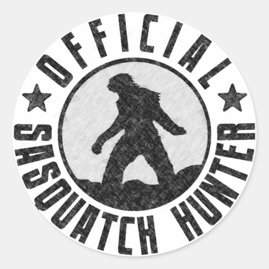 Sticker Rond Chasquatch officiel - Bigfoot en B/W Grunge (Devant)