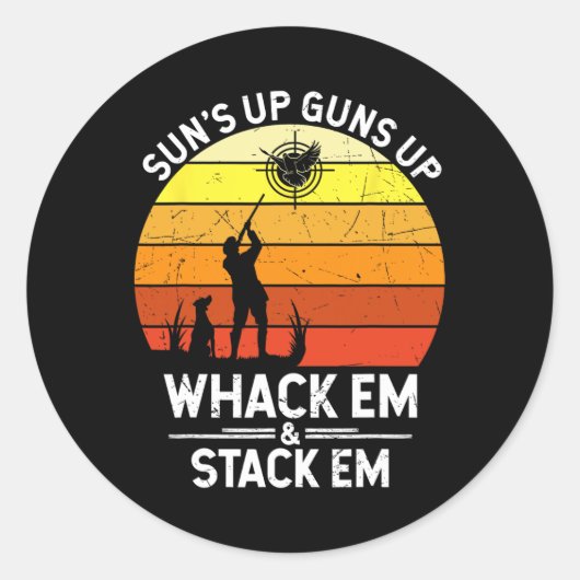 Sticker Rond Chasse à la colombe amusante - Saison de chasse à  (Devant)