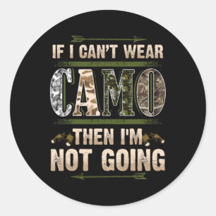 Sticker Rond Chasse amusante Chasseurs Camo Buck Deer Pays Redn