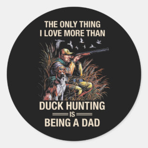 Sticker Rond Chasse au canard amusant Chasse à la sauvagine Cha
